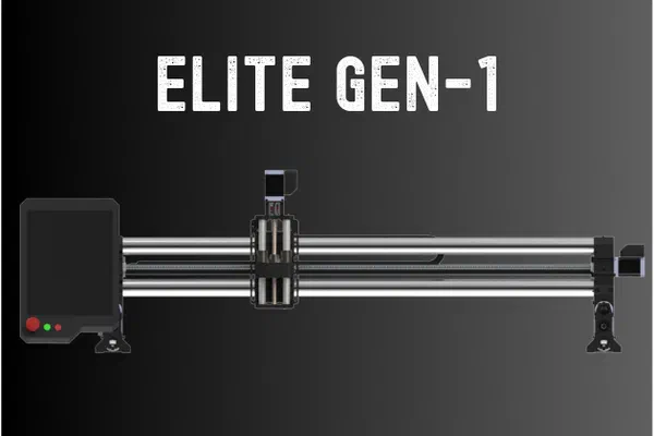 A Onefinity Elite Series CNC router with black anodised rails.