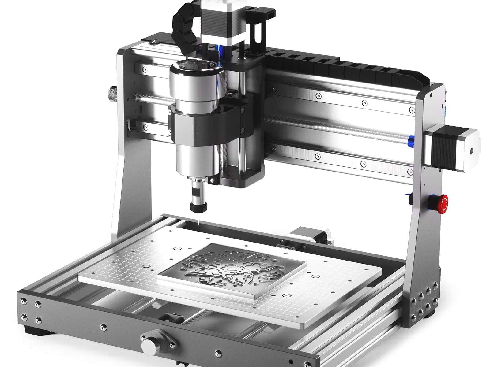 A SainSmart Genmitsu Genmitsu 3020-PRO MAX V2 CNC machine.