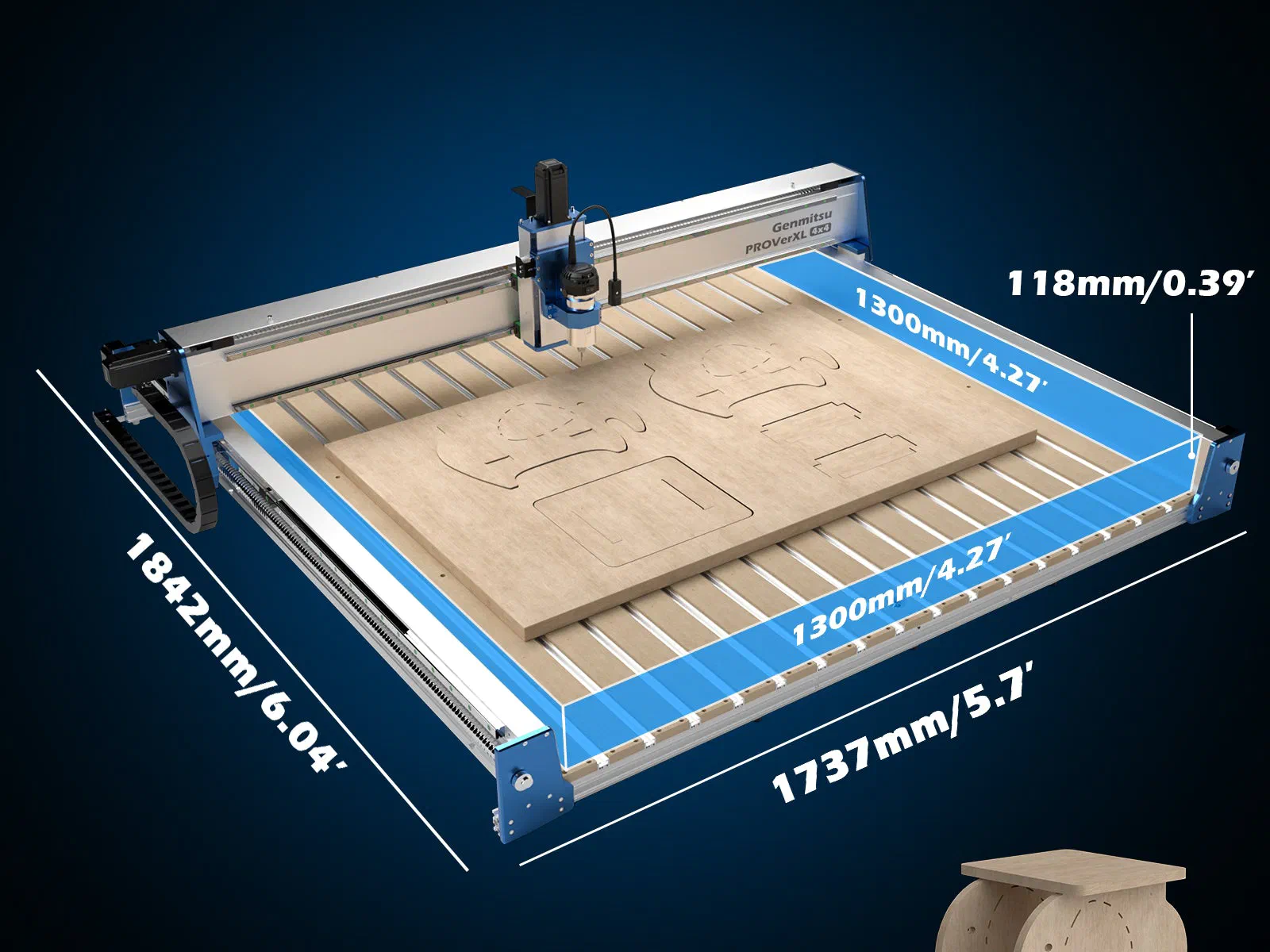 A SainSmart Genmitsu Genmitsu PROVerXL 4x4 CNC machine.