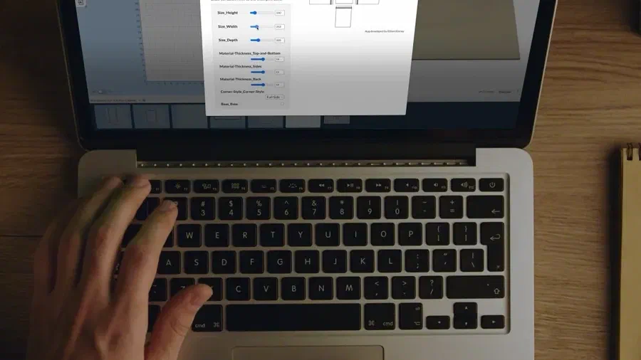 A laptop showing a project being designed in Easel.