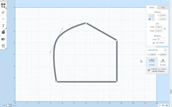 Editing vector points on a shape in Easel